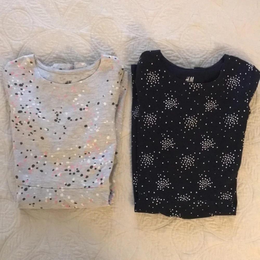 H&M Long Sleeve Dress Set Size 4/6 Black & Grey Polka Dots